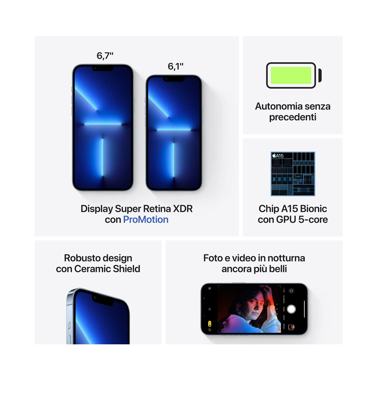 Apple iPhone 13 Pro Max 256 GB Azzurro Sierra Usato Garantito