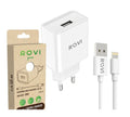 Rovi Travel Charger Kit ST450L Caricabatteria USB-A + Cavo Da USB-A A Lightning 2.1A | Bianco