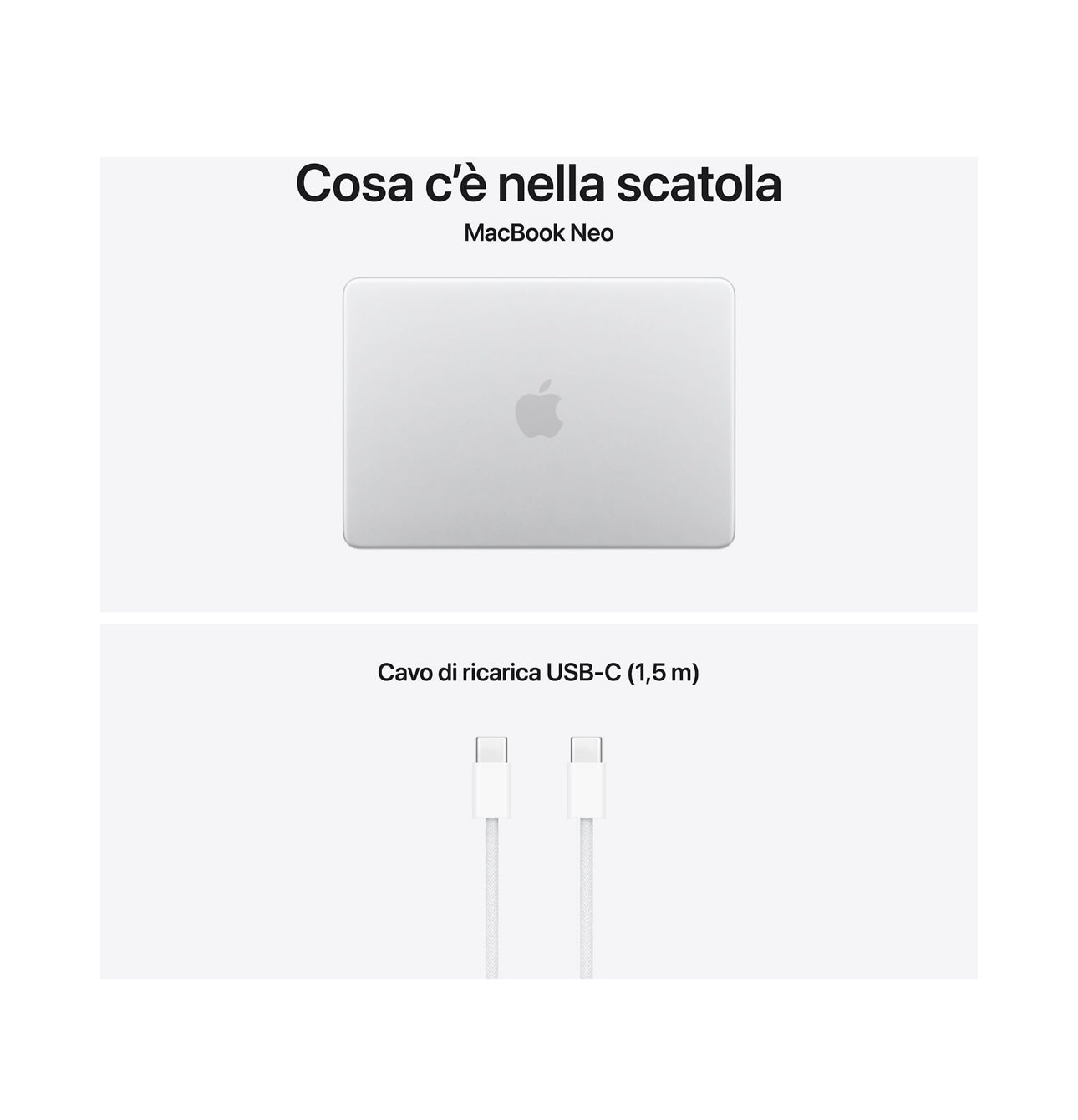 APPLE MacBook Neo 13'', Chip A18 Pro, 6 CPU 5 GPU, 8GB, 256GB, Magic Keyboard, Argento