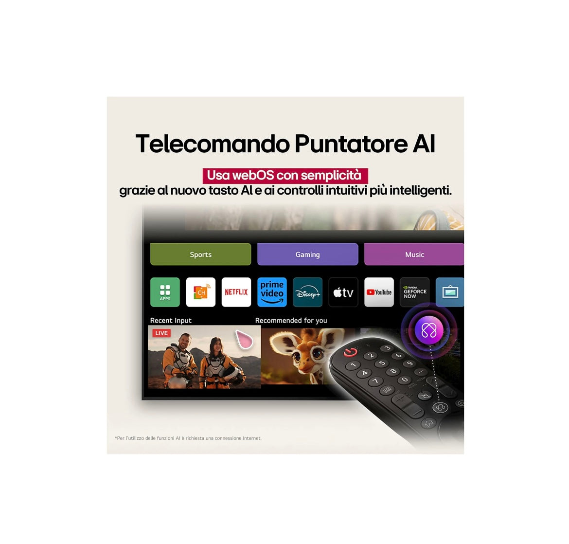 LG QNED AI 50QNED70A6A, Smart TV 50'', 4K, Dolby Digital