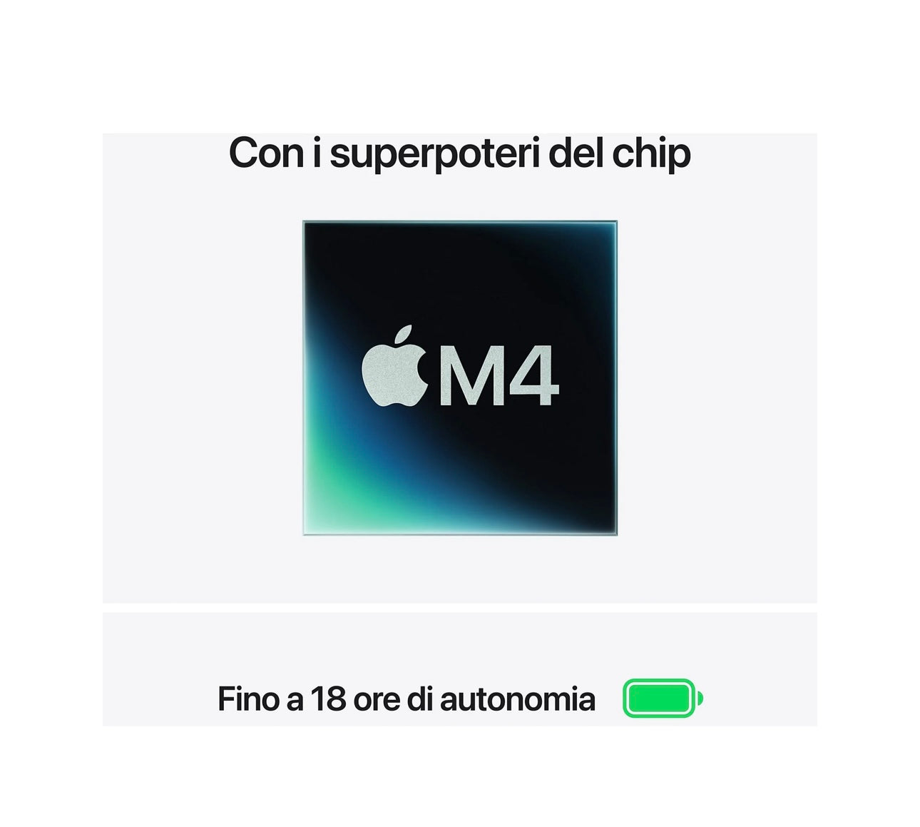 APPLE MacBook Air 13'', Chip M4, 10 CPU 8 GPU, 16GB, 256GB, Mezzanotte